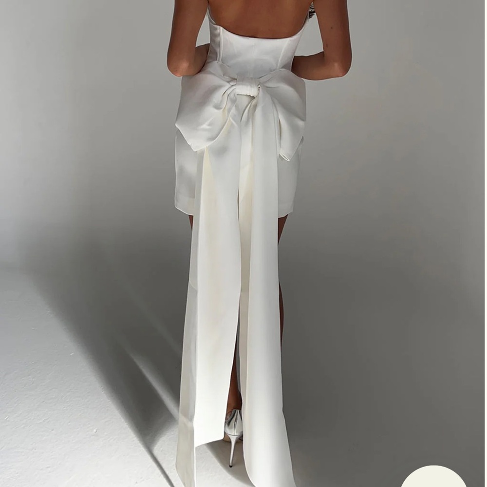 Meshki White Mini Dress with Bow